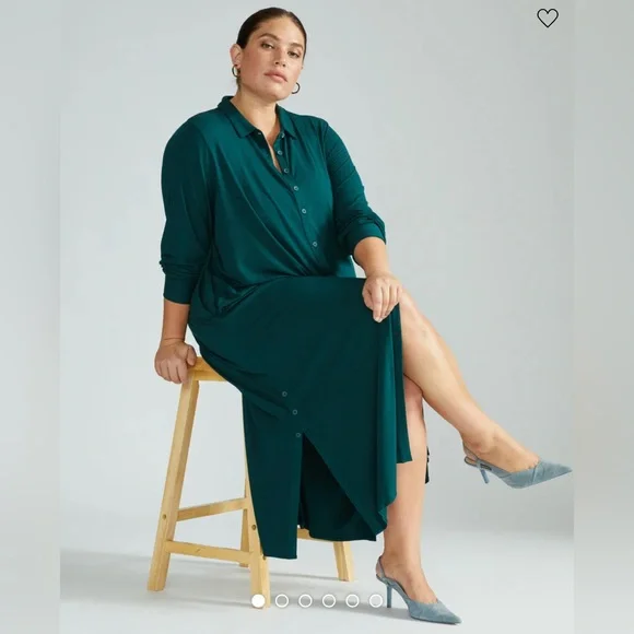 Universal Standard | Dresses | Universal Standard Sally Liquid Jersey Dress  In Green L Size 22 | Poshmark